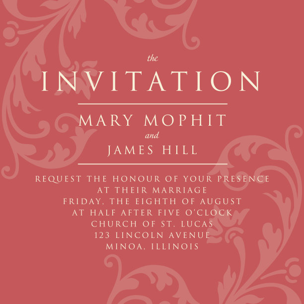 邀请具有丰富的文艺复兴风格背景。模板图片下载