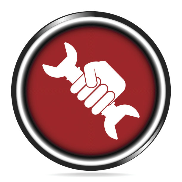 用扳手握住红色按钮图片下载