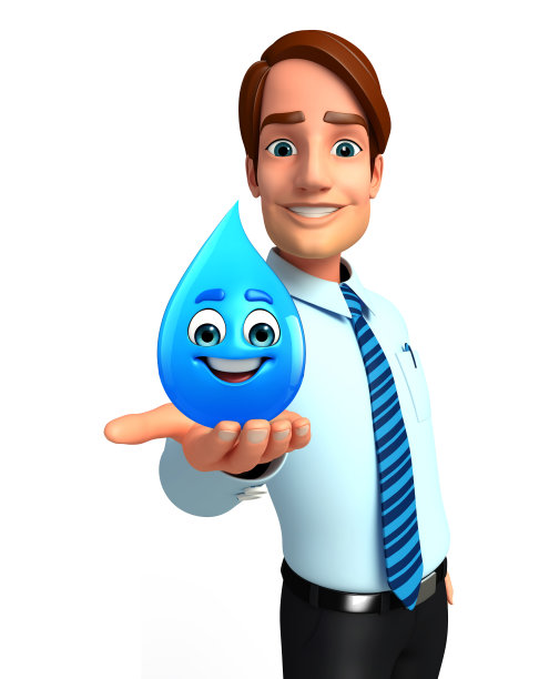 年轻的服务人员与水滴图片下载