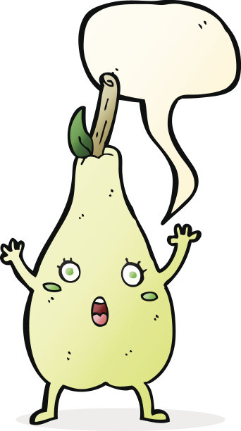 卡通吓得梨子说话冒泡图片下载