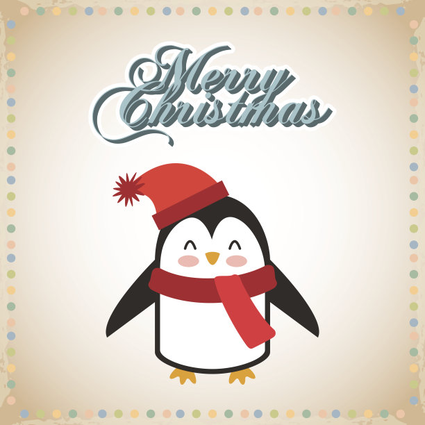 可爱的动物圣诞庆祝卡片素材图片