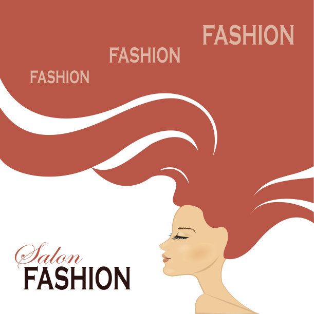 时尚的长头发女人。矢量图图片下载