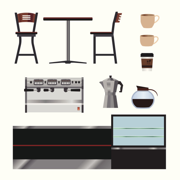 采购产品咖啡店设备和家具图片下载