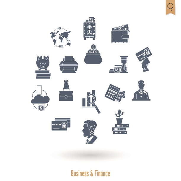 商业和金融图标集图片下载