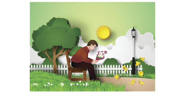 坐在长椅上的男人图片下载