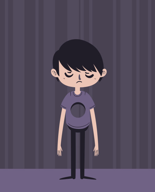 胸口有洞的悲伤男孩图片下载