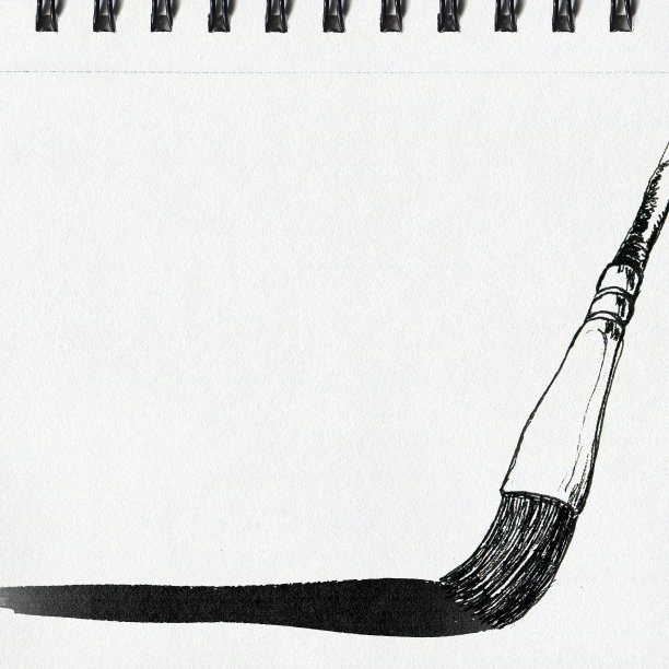 艺术横幅或背景，水墨画在纸上图片下载