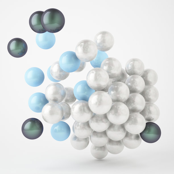 3d抽象组成的彩色珍珠隔离在白色图片下载