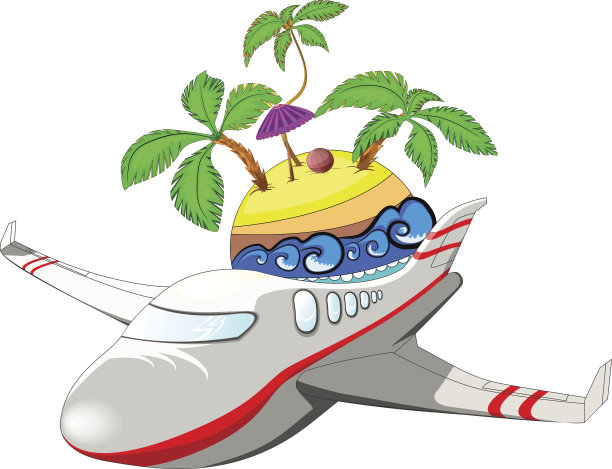 飞机和岛屿。图片下载