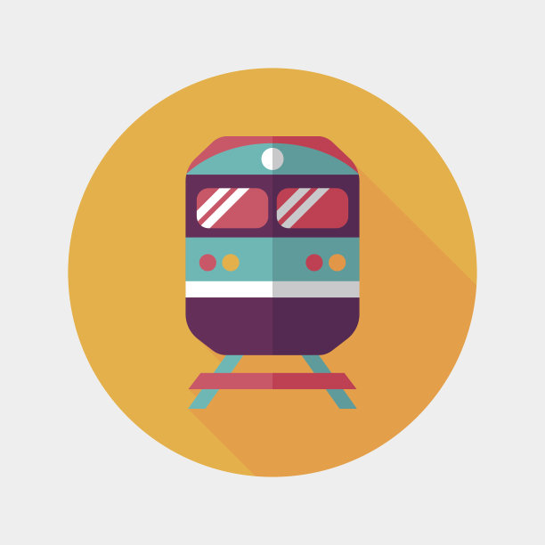 交通地铁平面图标与长影子，eps10图片下载