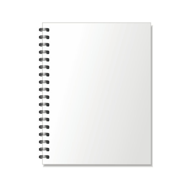 空白现实的螺旋记事本模型的品牌上的白色素材图片