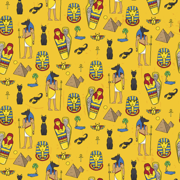 无缝模式与埃及元素图片下载