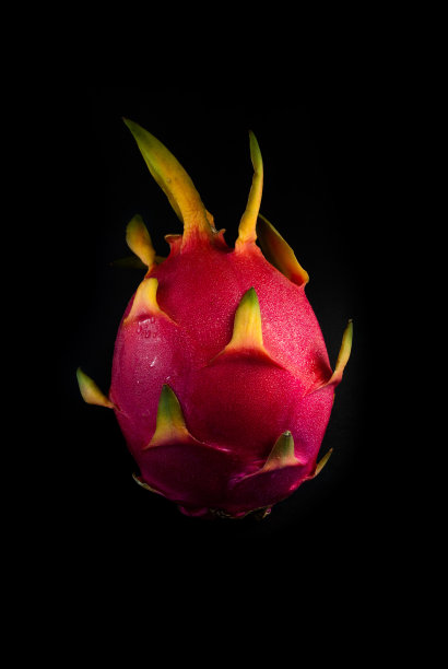 黑色背景上的火龙果图片下载