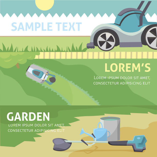 园艺工具横幅套装。每股收益10图片下载