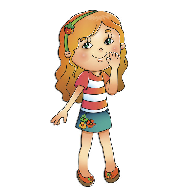 美丽的女孩孤立在白色的背景上图片下载