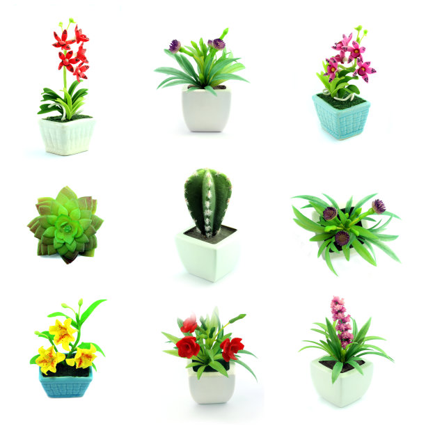 花瓶里的一组假花图片下载