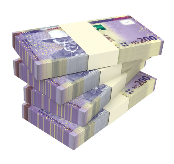 纳米比亚元钞票孤立在白色背景上。图片下载