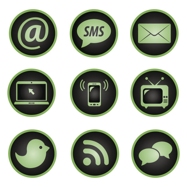 一组社交图标图片下载