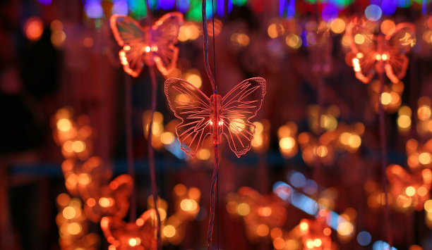 美丽的LED照明装饰秀。图片下载