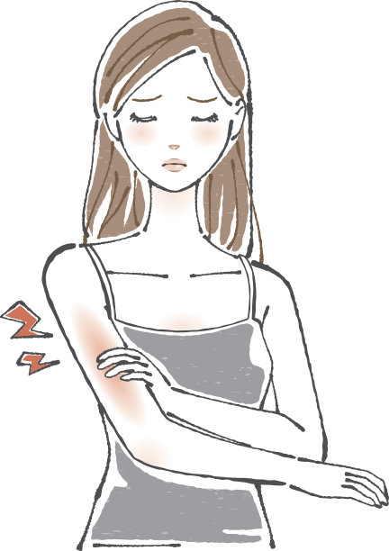 她的手臂皮肤变得又红又粗糙图片下载