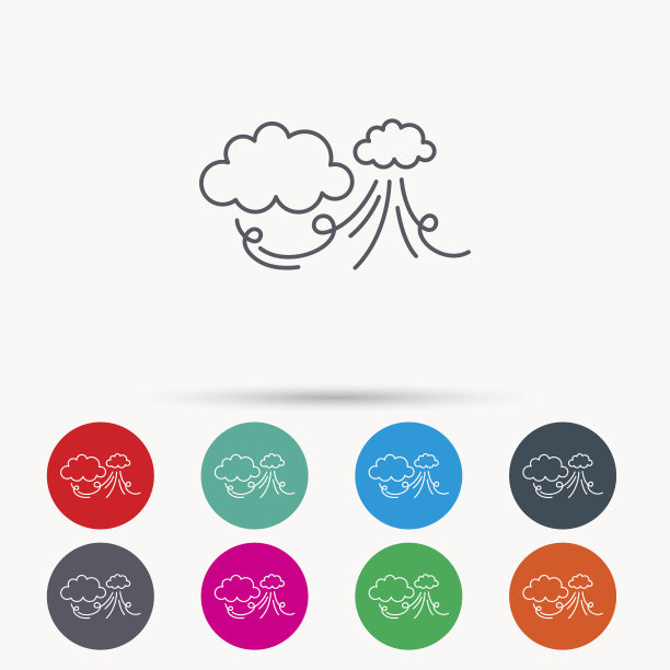 风图标。乌云有风暴的迹象。图片下载