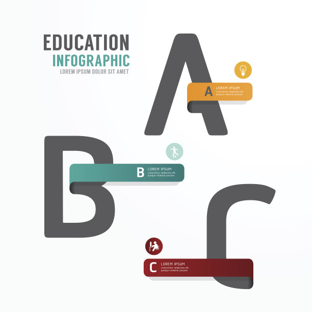 信息图教育字体模板设计。概念向量。图片下载