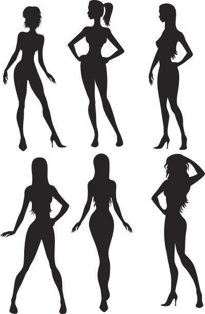 六个女孩轮廓图片下载