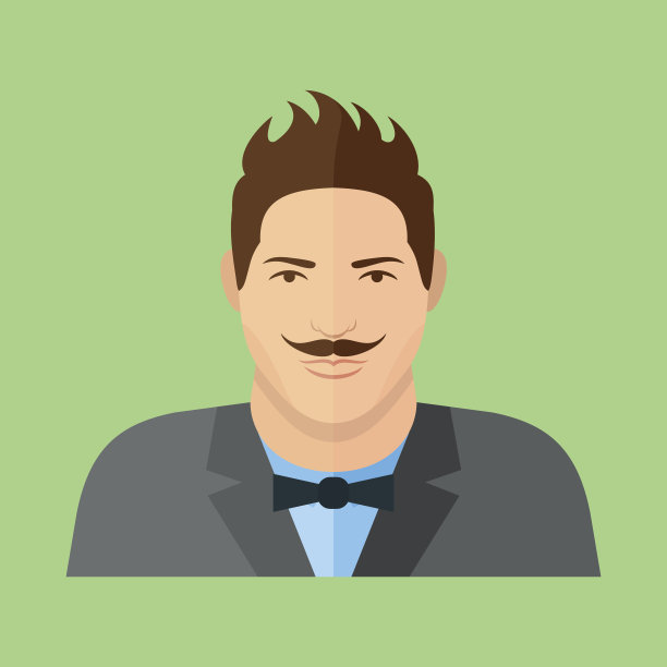 潮人的性格。留着胡子的年轻人。图片下载