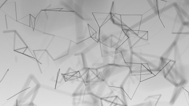 美丽的CG生成的三维抽象背景与几何线和点图片下载