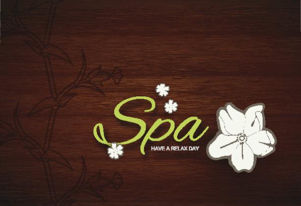 矢量插图。温泉度假村或美容行业背景。生态设计。图片下载