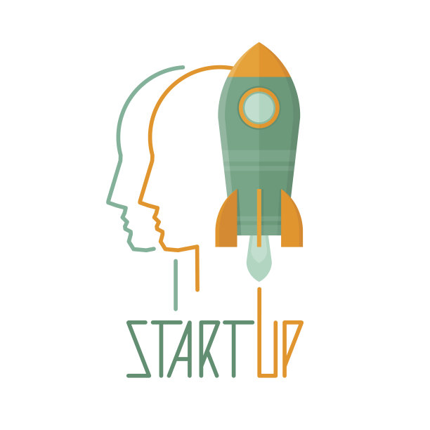 火箭飞船发射。创业企业的概念。启动。平面风格，矢量插图。图片下载