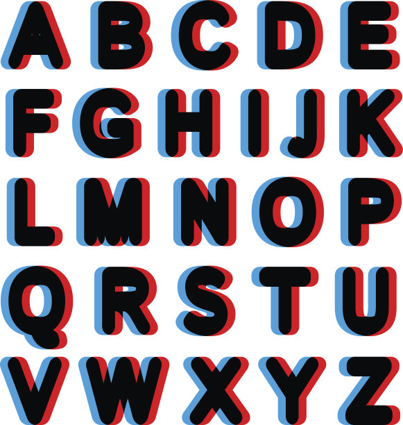 大胆的立体字母图片下载