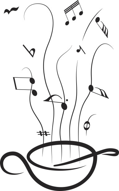 一杯音乐风格的热咖啡图片下载