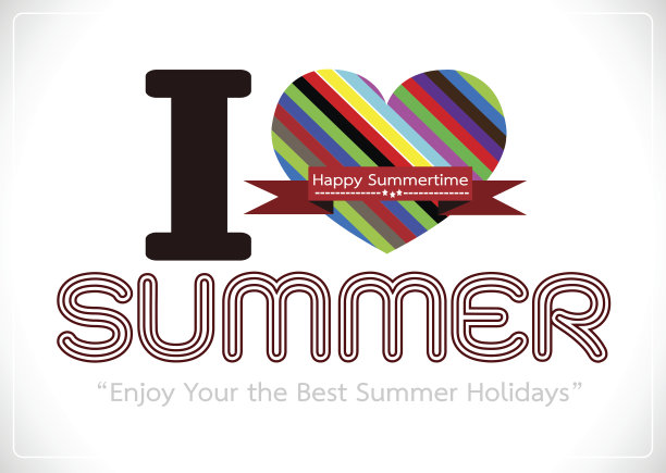 我喜欢夏天的概念创意设计卡图片下载