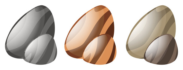 三种颜色的鹅卵石图片下载