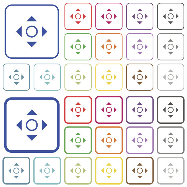 滚动颜色概述的平面图标图片下载