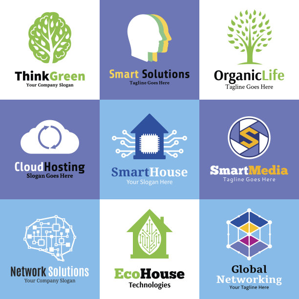 矢量技术，网络和科学标签和图标图片下载