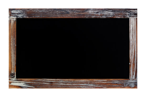 空白黑板孤立在白色背景，模板图片下载