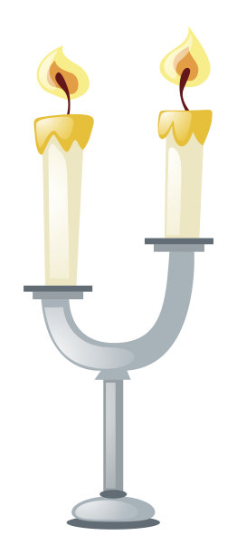 两根蜡烛放在烛台上图片下载