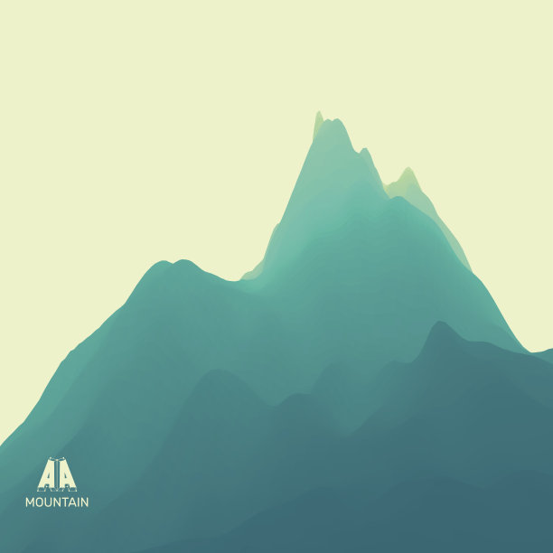 山的风景。多山的地形。矢量插图。素材图片