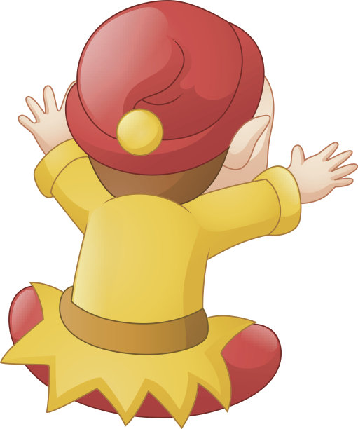 可爱的矮人卡通与后视图图片下载