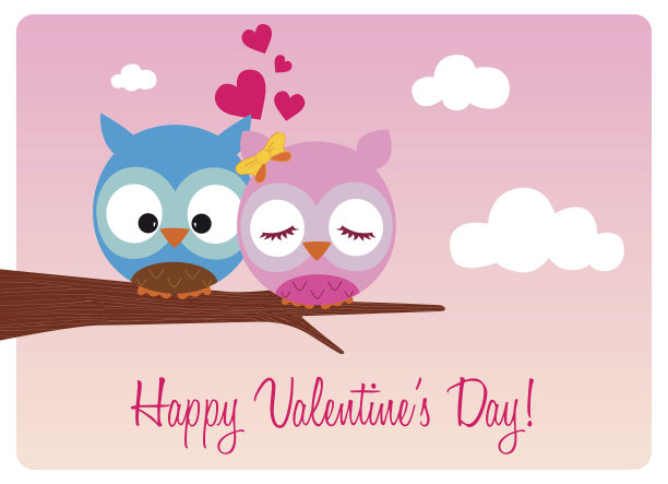 一对甜蜜的恋爱中的猫头鹰图片下载