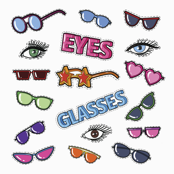 眼镜和眼睛的涂鸦图片下载