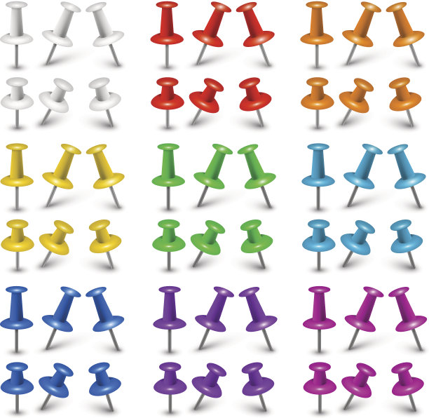 各种颜色的图钉图片下载