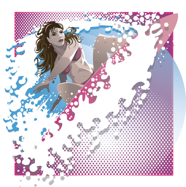 冲浪的女孩图片下载