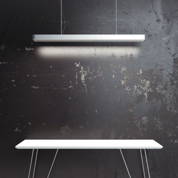 白色的桌子和脏兮兮的墙图片下载