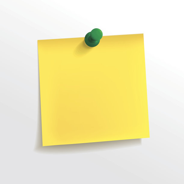 带别针的黄色空白便条纸图片下载