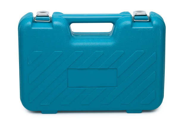 蓝色工具箱孤立在白色上图片下载