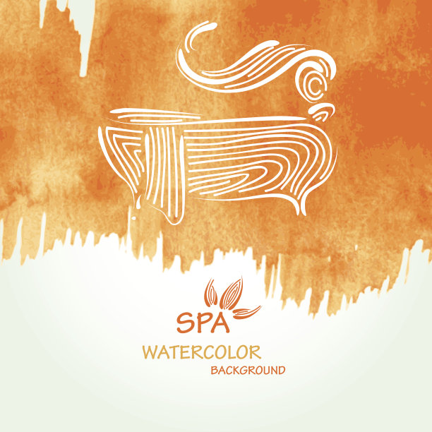 水疗水彩背景矢量。图片下载