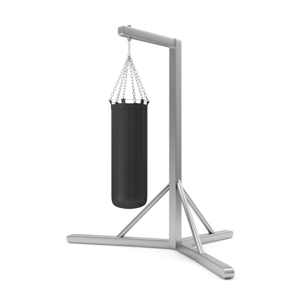 沙袋站在孤立的白色背景图片下载